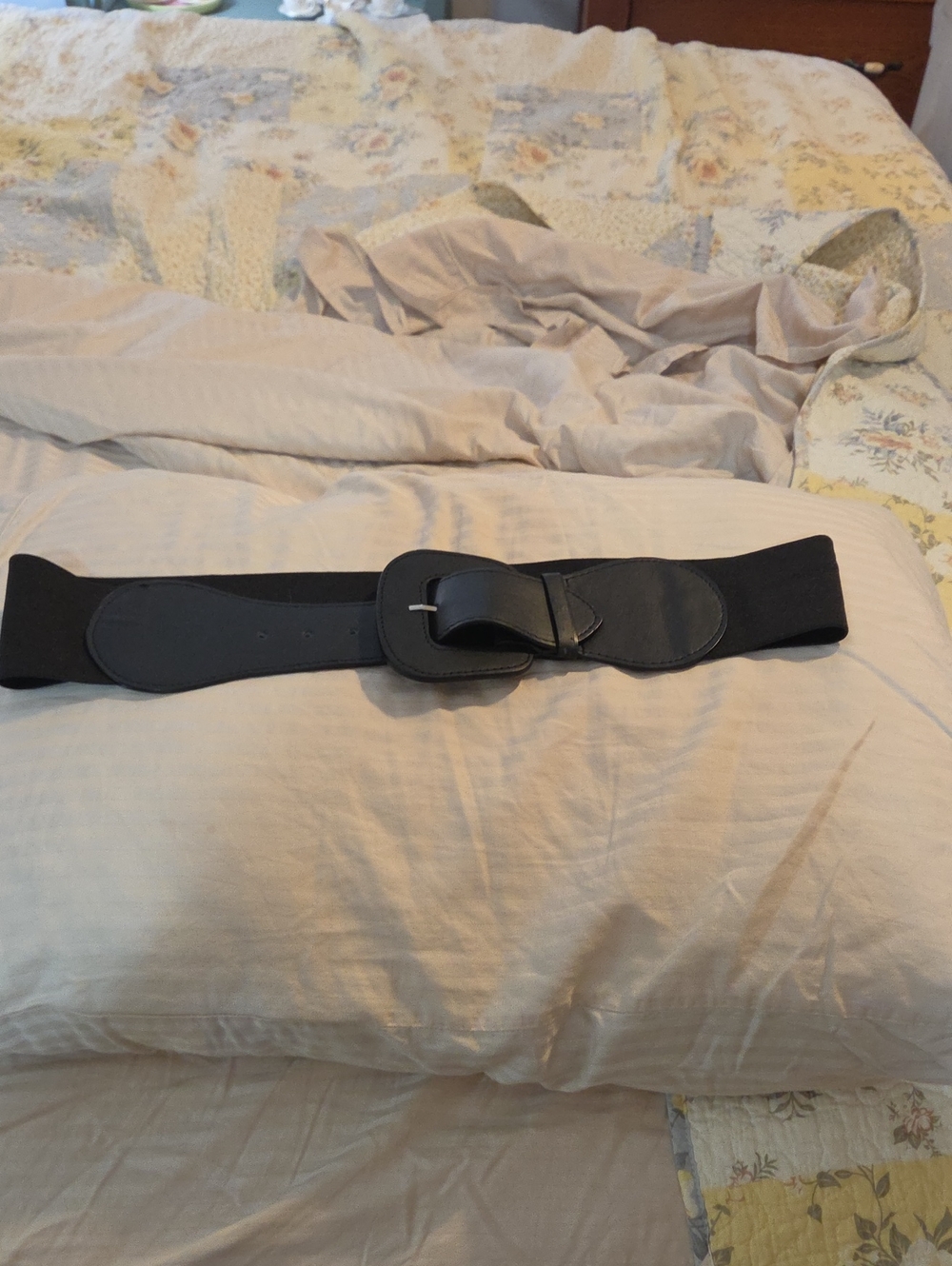 torrid Black Stretch Belt with Leather Buckle